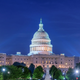 Stock photo of U.S. Capitol Building at night